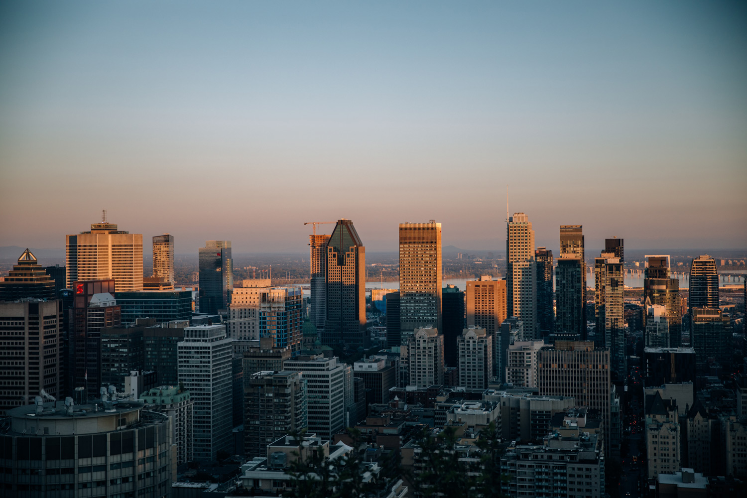 Point de vue depuis le belvédère Kondiaronk au Mont Royal