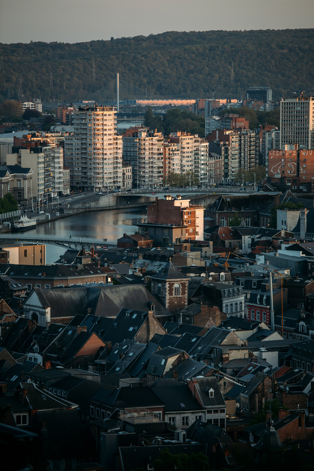 la vue depuis le belvédère de Liège à la citadelle